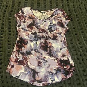 Simply Vera Vera Wang Purple and Pink Abstract Blouse